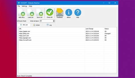 VovSoft Website Watcher 1.5
