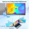 14" Dual Portable Monitor – USB-C Plug & Play for Laptop/Phone/Tablet - Image 3