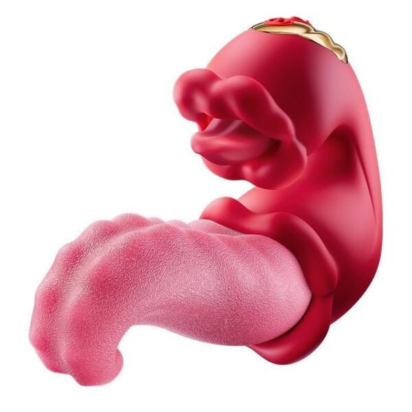 Tongue-Licking Vibrator with Thrusting & Clitoral Stimulation – Multi-Function Adult Toy