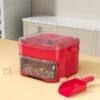[Best Seller] One-Touch Ice Cube Tray - 2PCs BPA-Free Silicone Ice Mold with Lid - Fast Freeze Reusable Ice Maker (Frosted Clear) - Image 3