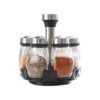 [12-Piece] Rotating Spice Rack Set - 120ml Glass Condiment Jars with Stainless Steel Stand (ABS Lids) - Kitchen Countertop Organizer by Xide Tao - Image 4
