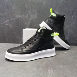 Unisex High-Top Chunky Sneakers - Retro White Streetwear