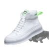 Unisex High-Top Chunky Sneakers - Retro White Streetwear - Image 4