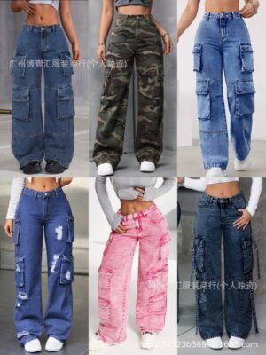 Cargo Jeans - Women's Utility Pants w/ 8 Pockets | Wholesale