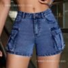 Women's Denim Shorts - Edgy Cargo Style | Wholesale MOQ 30pcs | 5-Pocket Design - Image 5