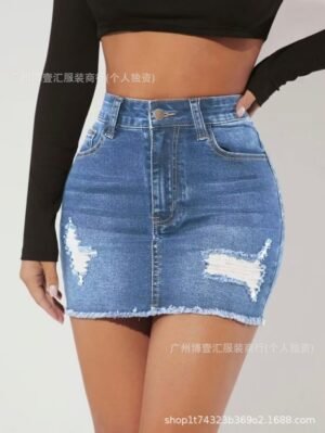 Sexy Denim Mini Skirt - Curve-Hugging Fit | Wholesale