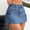 Sexy Denim Mini Skirt - Curve-Hugging Fit | Wholesale - Image 3