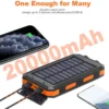 20000mAh Dual USB Waterproof Solar Power Bank Mobile Power Supply Holder Type-C DC Input Polymer Lithium Battery Over-Charging - Image 5