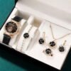 5-Piece Women's Jewelry Set - Quartz Watch + Necklace + Bracelet + Ring + Earrings (Gift Set Without Box) - Image 21
