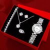 5-Piece Women's Jewelry Set - Quartz Watch + Necklace + Bracelet + Ring + Earrings (Gift Set Without Box) - Image 16