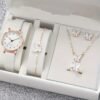 5-Piece Women's Jewelry Set - Quartz Watch + Necklace + Bracelet + Ring + Earrings (Gift Set Without Box) - Image 6