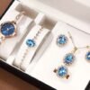 5-Piece Women's Jewelry Set - Quartz Watch + Necklace + Bracelet + Ring + Earrings (Gift Set Without Box) - Image 22