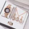 5-Piece Women's Jewelry Set - Quartz Watch + Necklace + Bracelet + Ring + Earrings (Gift Set Without Box) - Image 2