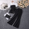 2025 Summer New Casual Chic Contrast-Collar Puff Sleeve Top + Flared Pants Two-Piece Set - Image 3