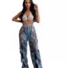 2024 Summer Casual Straight-Leg Hollow Twist Denim Jeans with Metal Buckle - Image 3